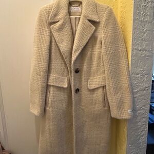 Calvin Klein Women's Cream Wool Coat